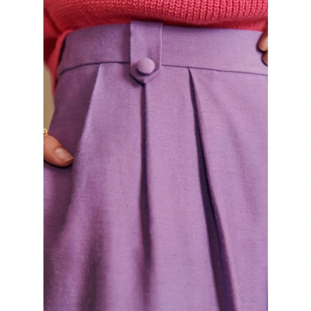 Sezane LouLou Trousers Lavender Linen